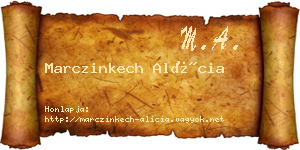 Marczinkech Alícia névjegykártya